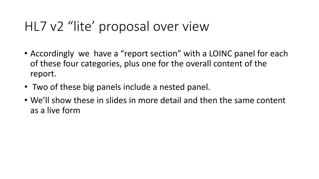 hl7 v2 lite proposal over view