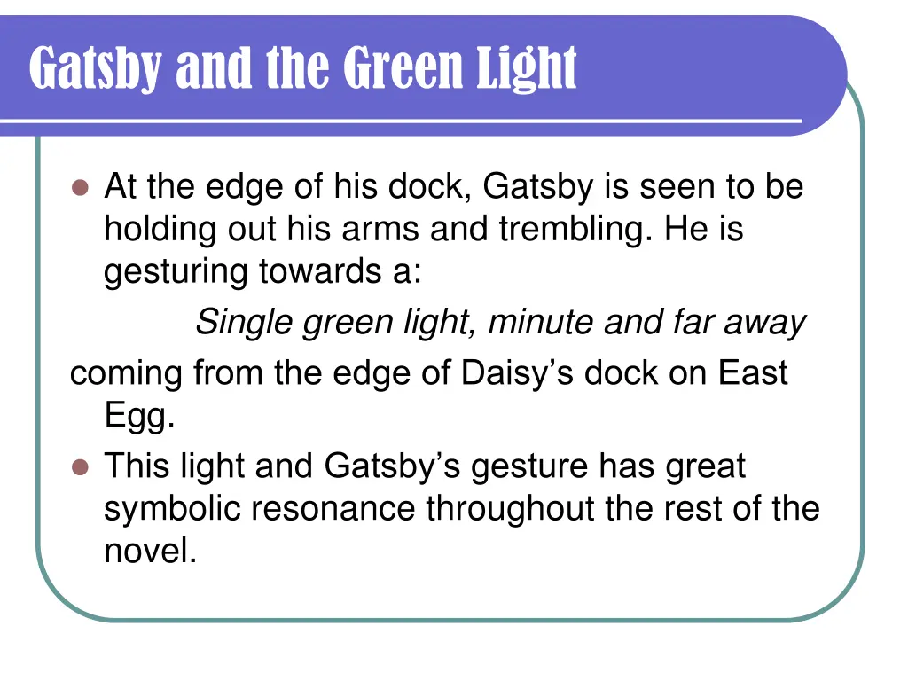 gatsby and the green light