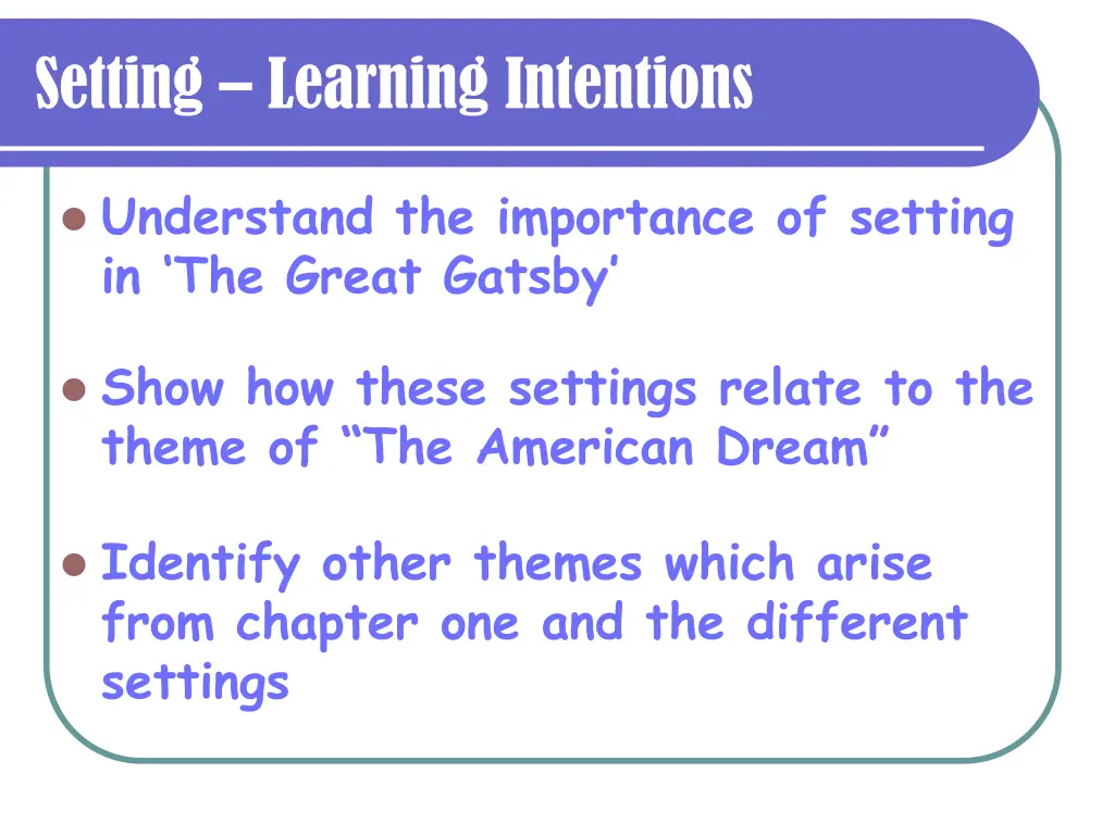 setting learning intentions