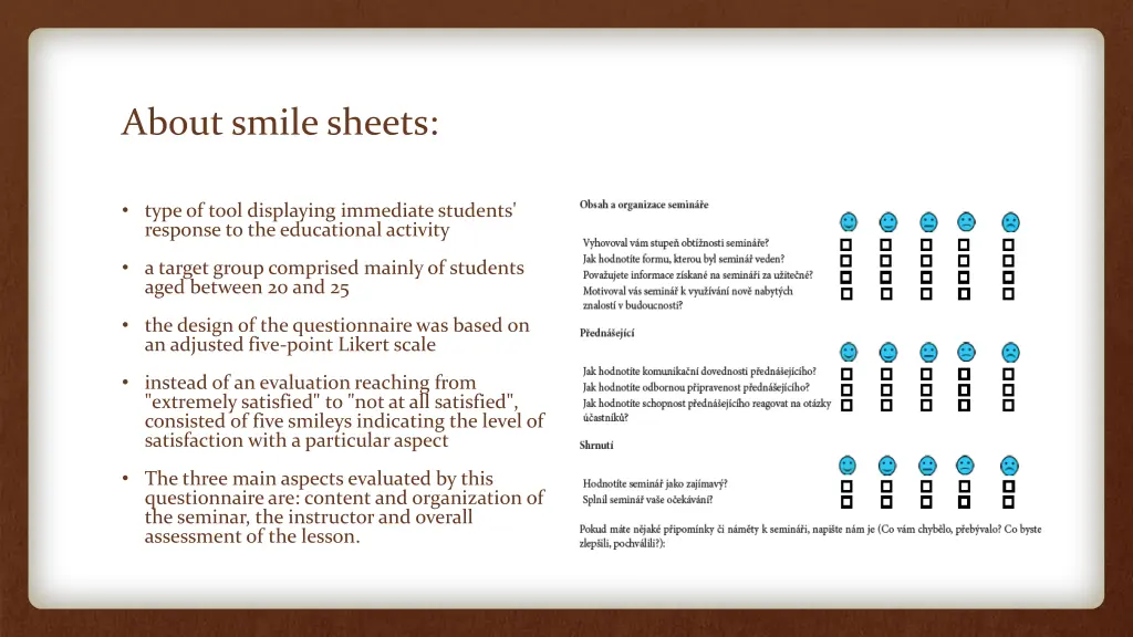 about smile sheets