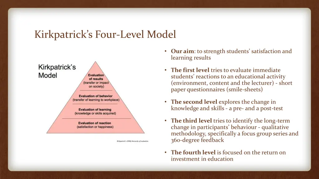 kirkpatrick s four level model