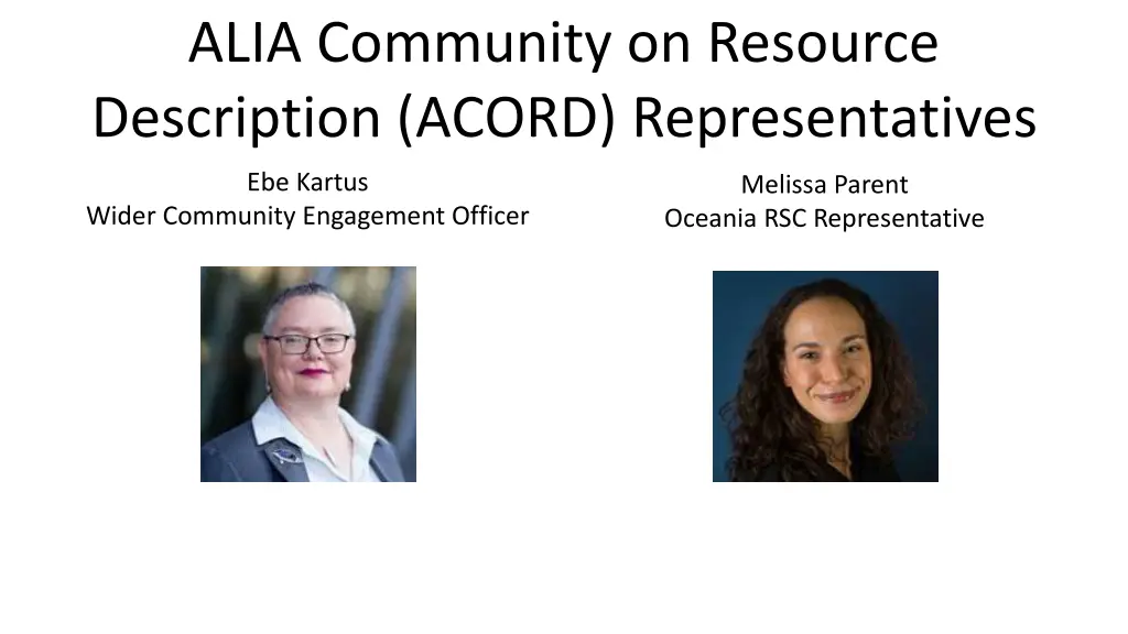 alia community on resource description acord