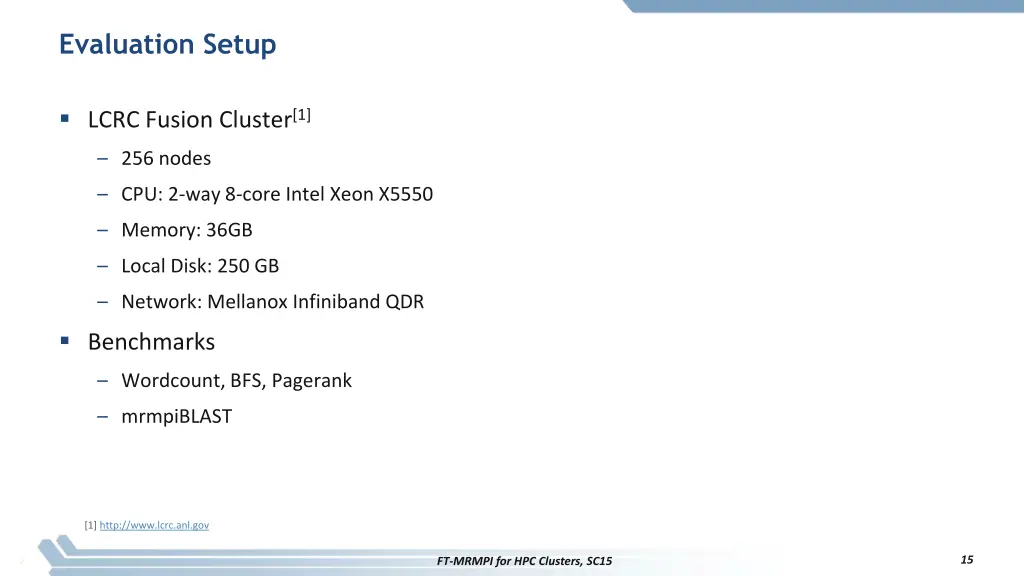 evaluation setup