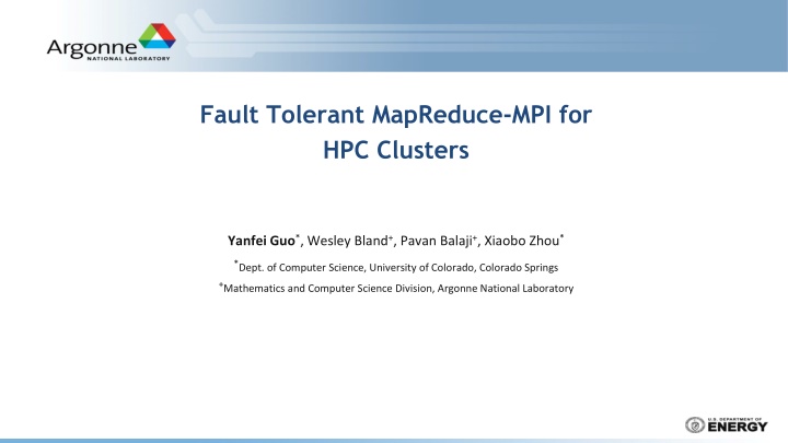 fault tolerant mapreduce mpi for hpc clusters