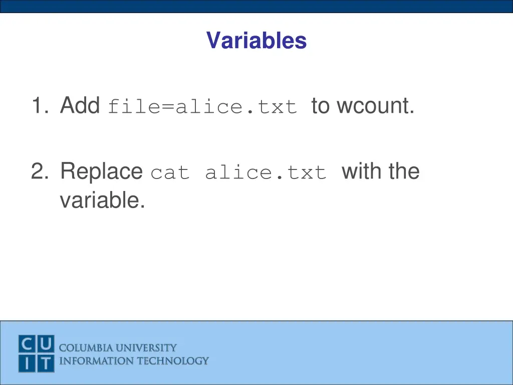 variables 1