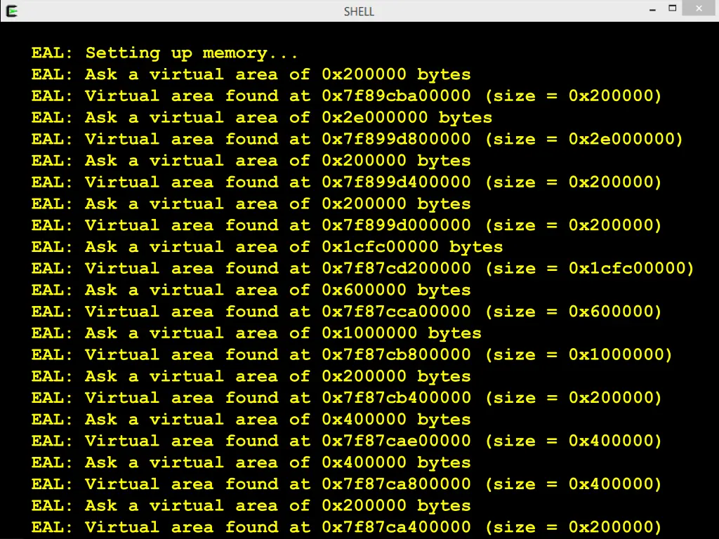 eal setting up memory eal ask a virtual area