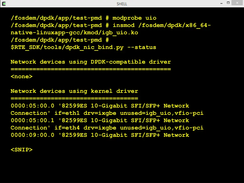 fosdem dpdk app test pmd modprobe uio fosdem dpdk 1