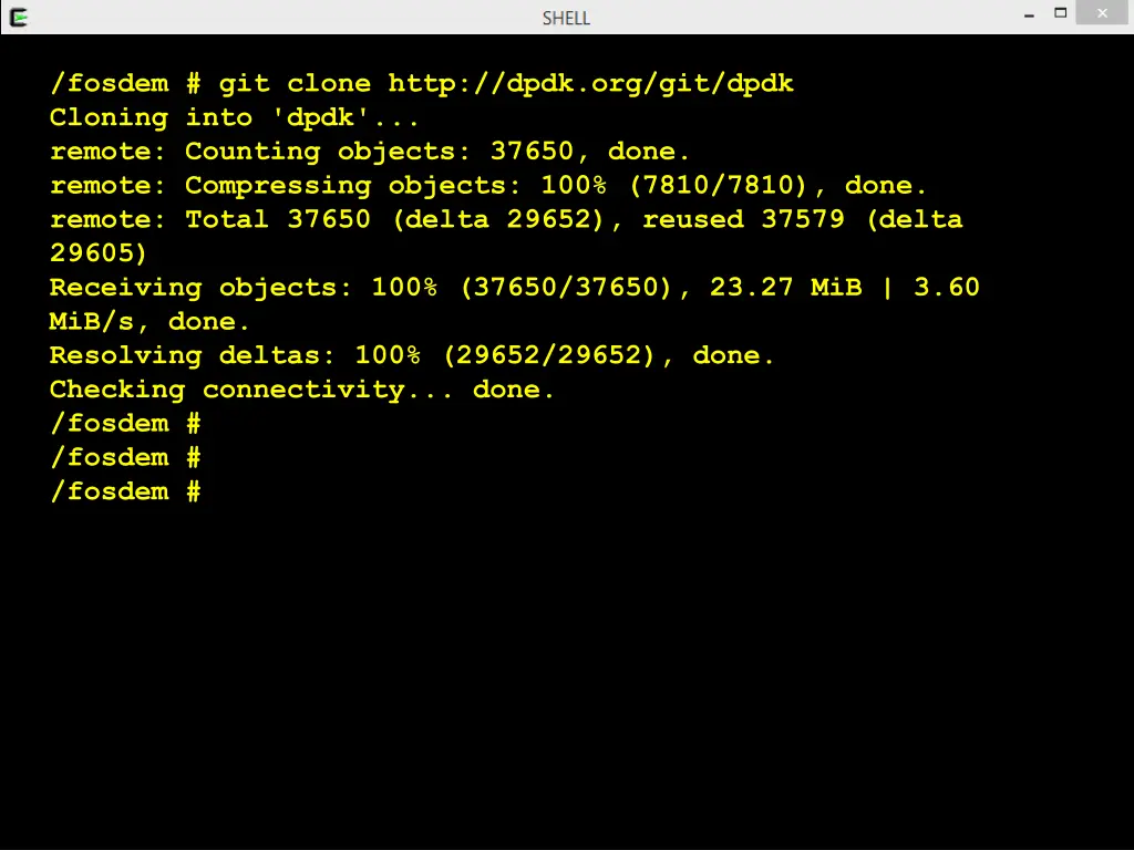 fosdem git clone http dpdk org git dpdk cloning