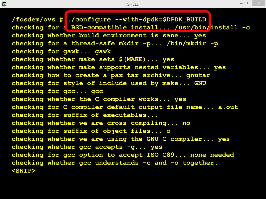 fosdem ovs configure with dpdk dpdk build