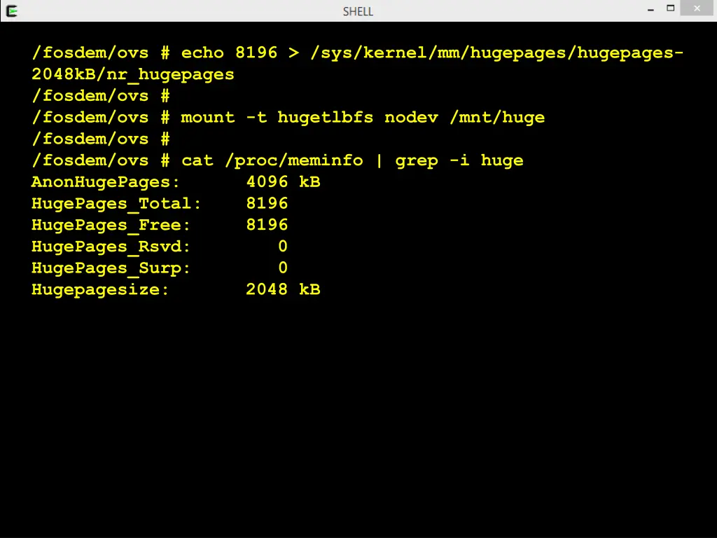 fosdem ovs echo 8196 sys kernel mm hugepages