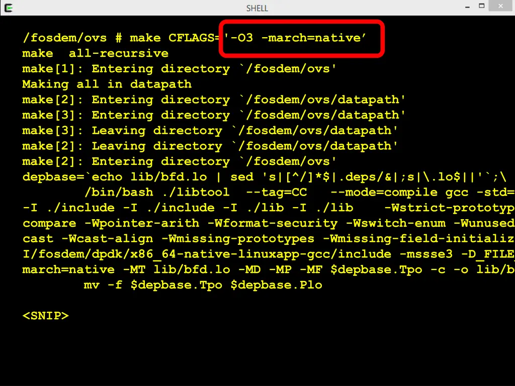 fosdem ovs make cflags o3 march native make