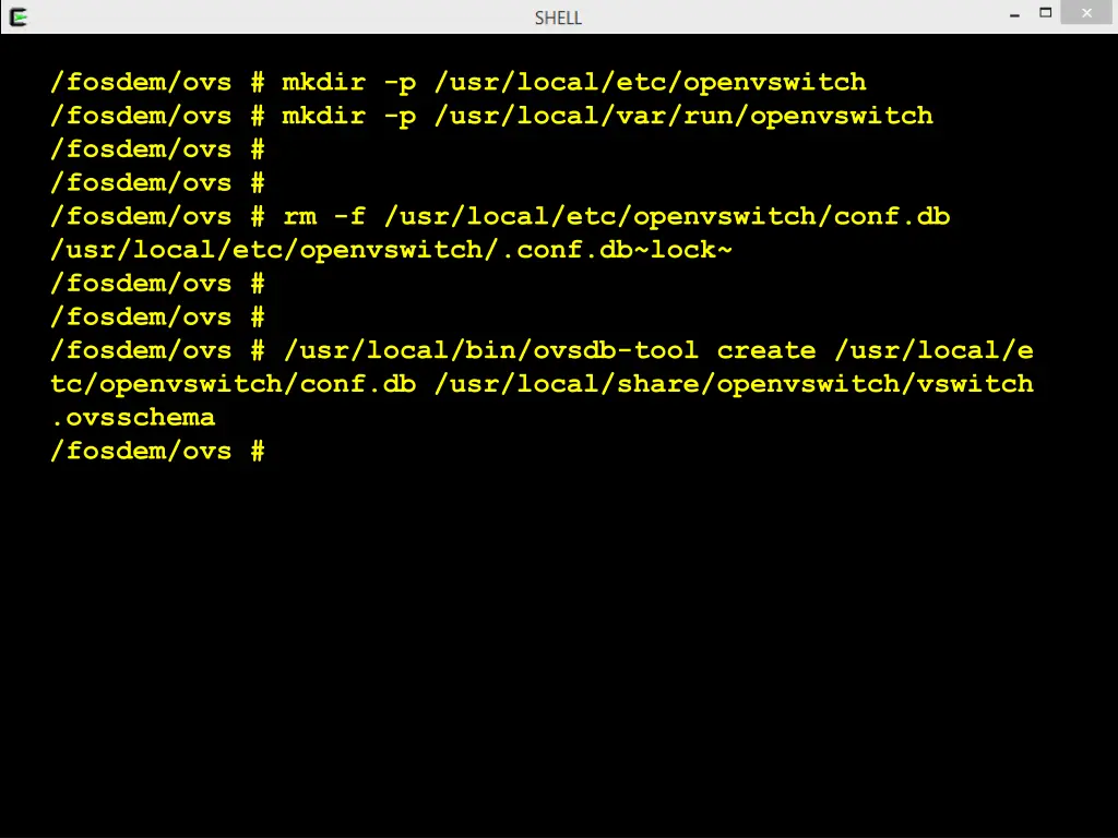 fosdem ovs mkdir p usr local etc openvswitch
