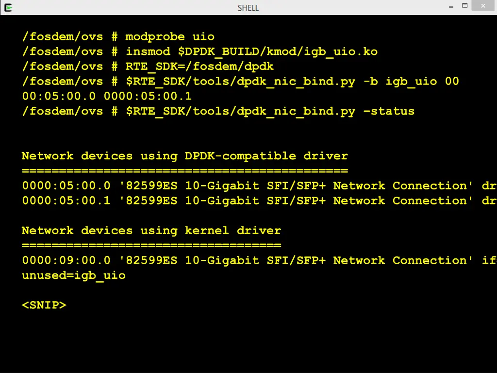 fosdem ovs modprobe uio fosdem ovs insmod dpdk