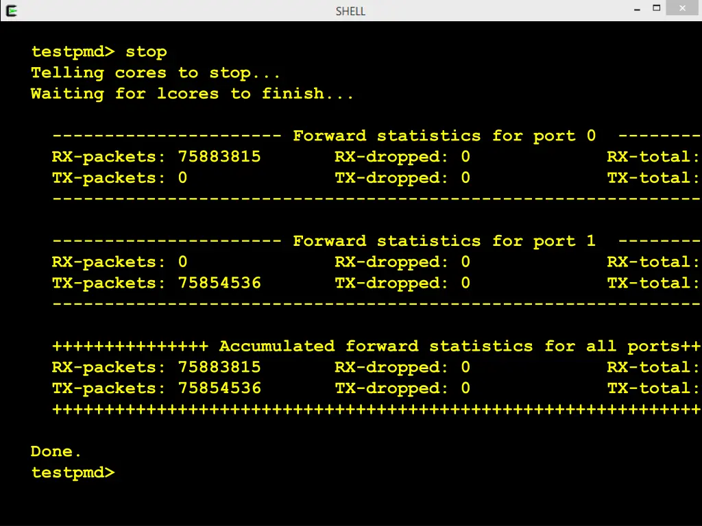 testpmd stop telling cores to stop waiting