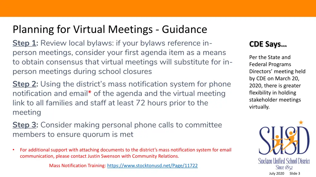 planning for virtual meetings guidance step