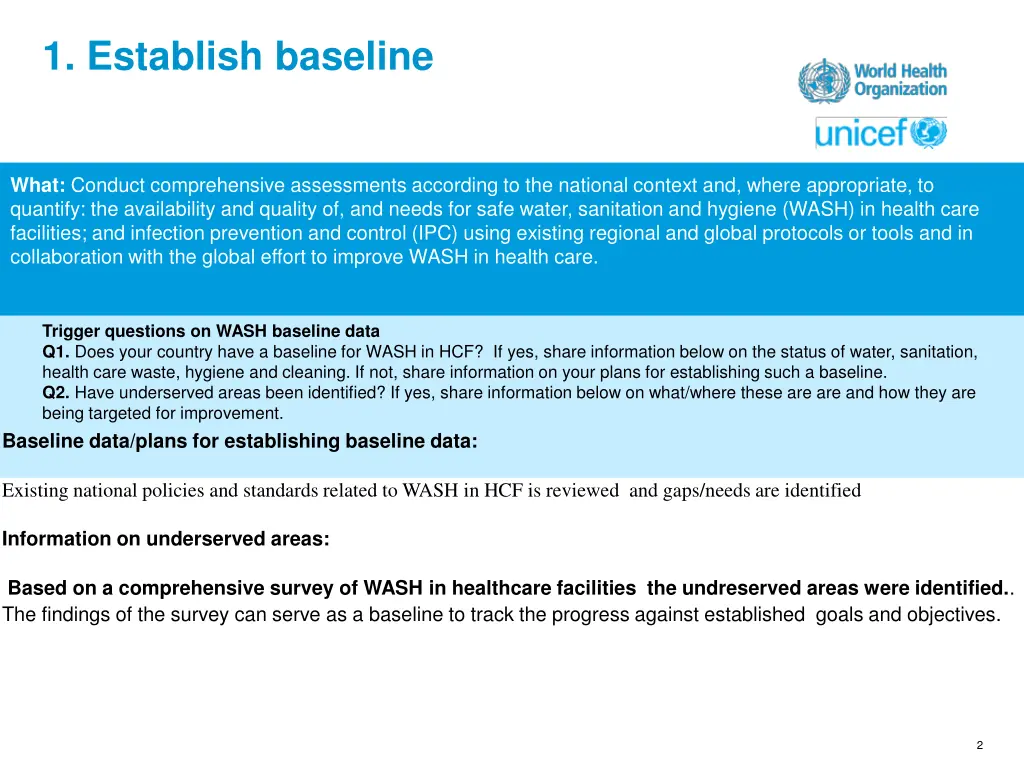 1 establish baseline