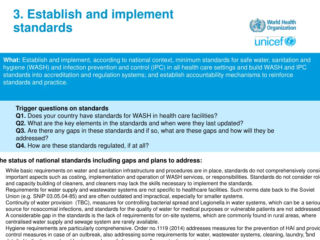 3 establish and implement standards