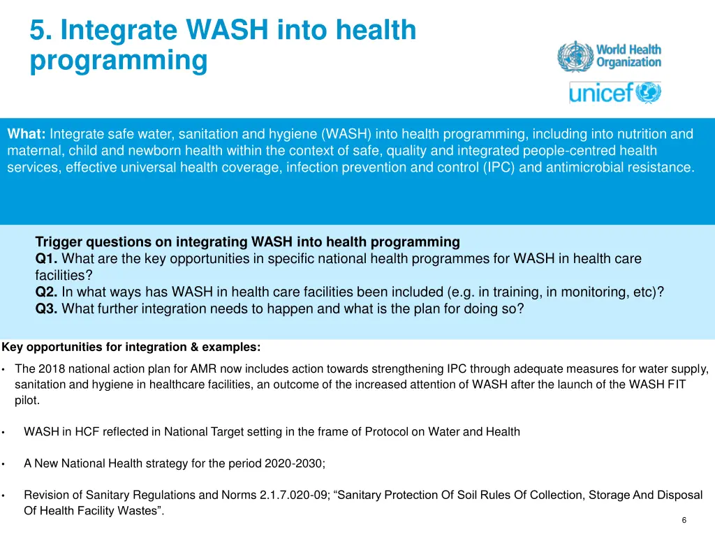 5 integrate wash into health programming