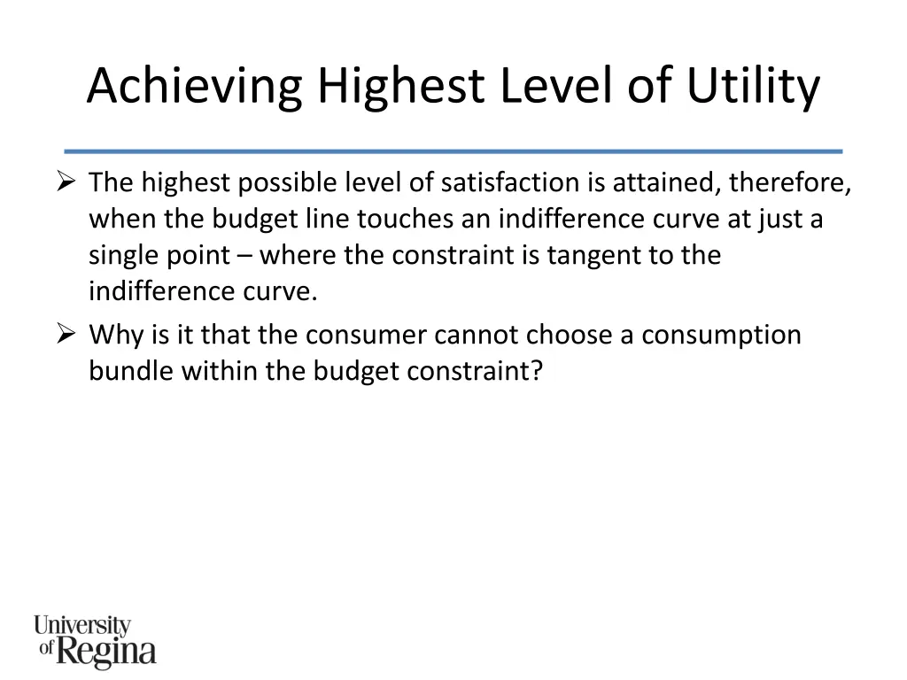 achieving highest level of utility 1