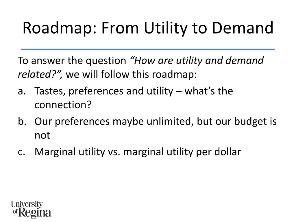 roadmap from utility to demand