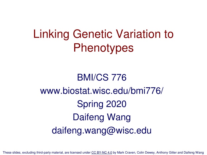 linking genetic variation to phenotypes