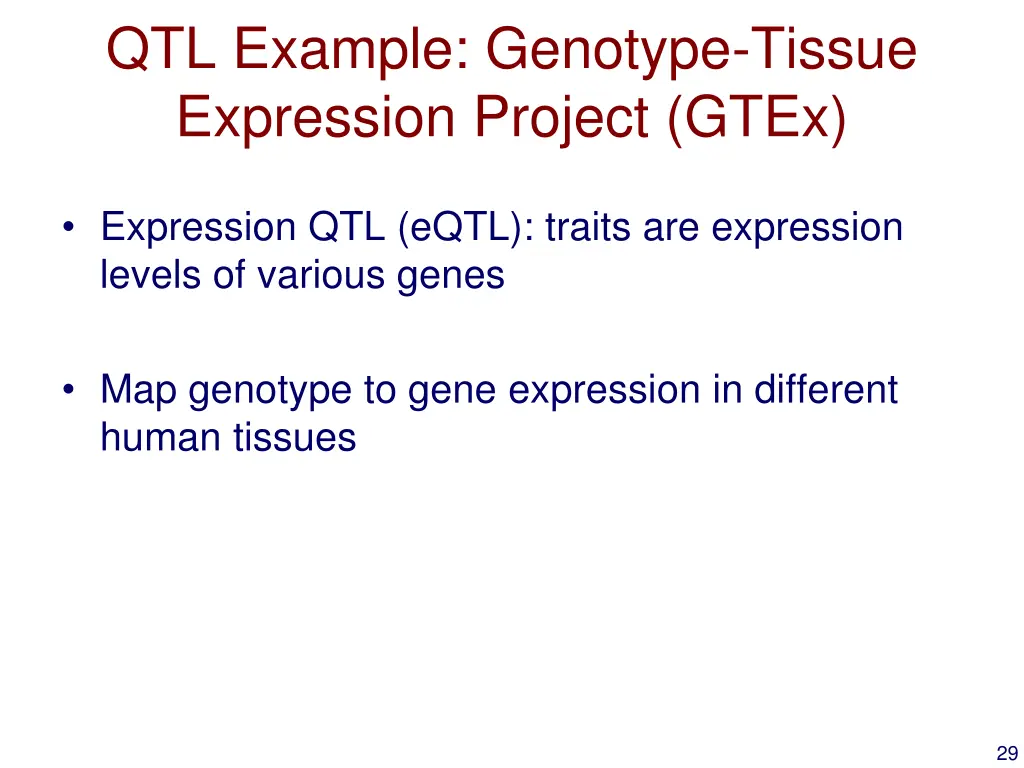 qtl example genotype tissue expression project