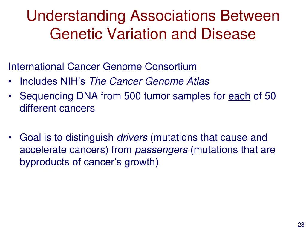 understanding associations between genetic 1