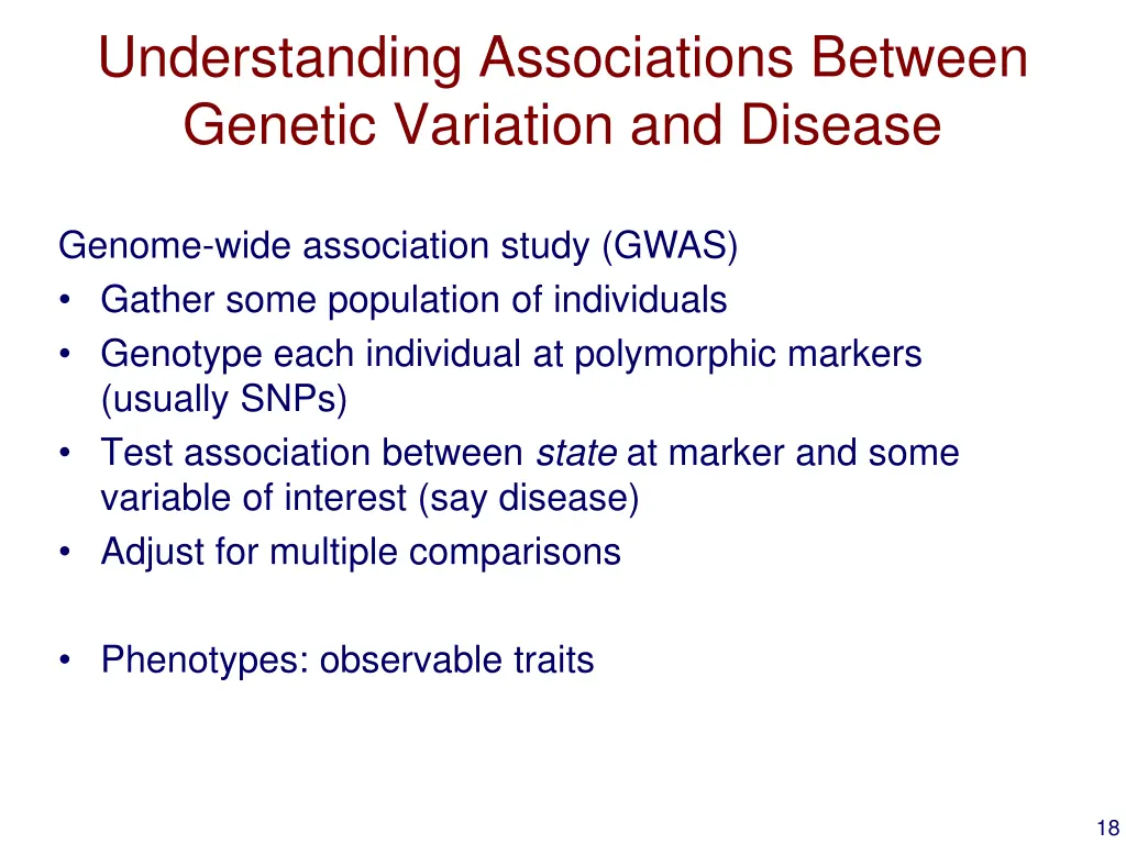 understanding associations between genetic