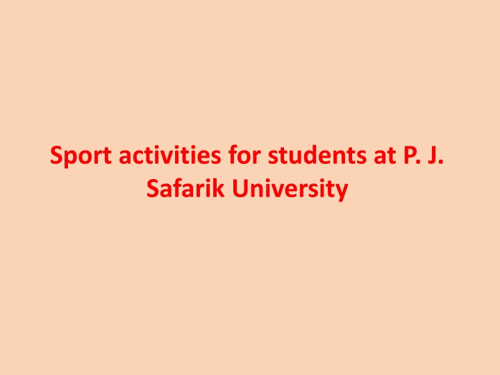 sport activities for students at p j safarik