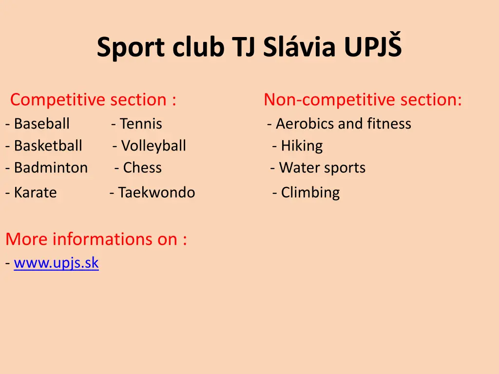 sport club tj sl via upj