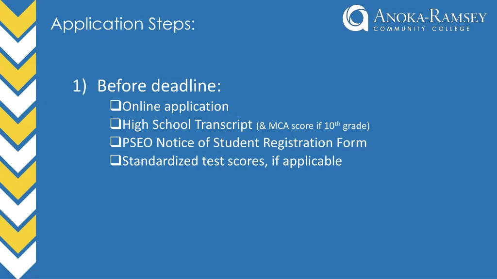 application steps 1