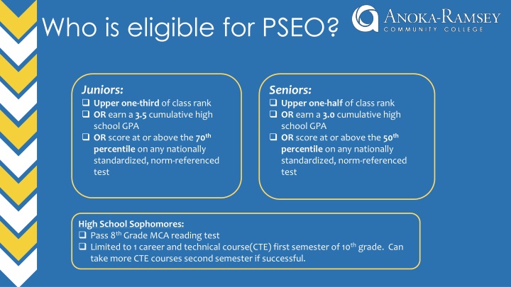 who is eligible for pseo