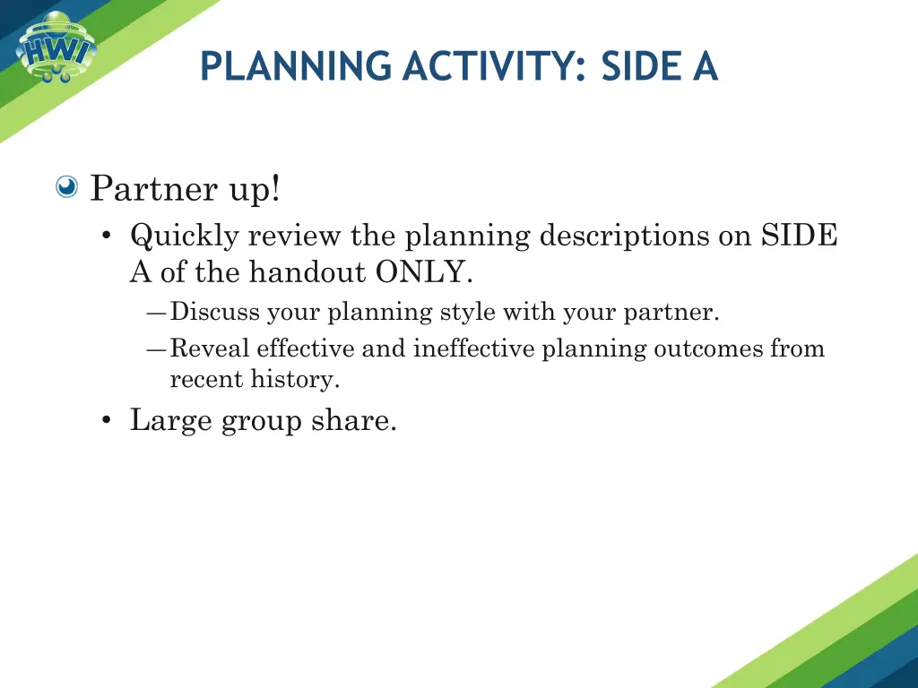 planning activity side a