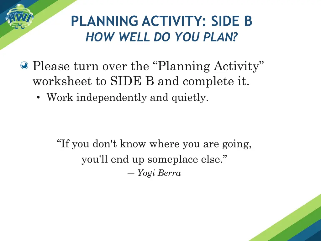 planning activity side b how well do you plan