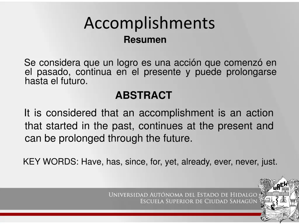 accomplishments resumen