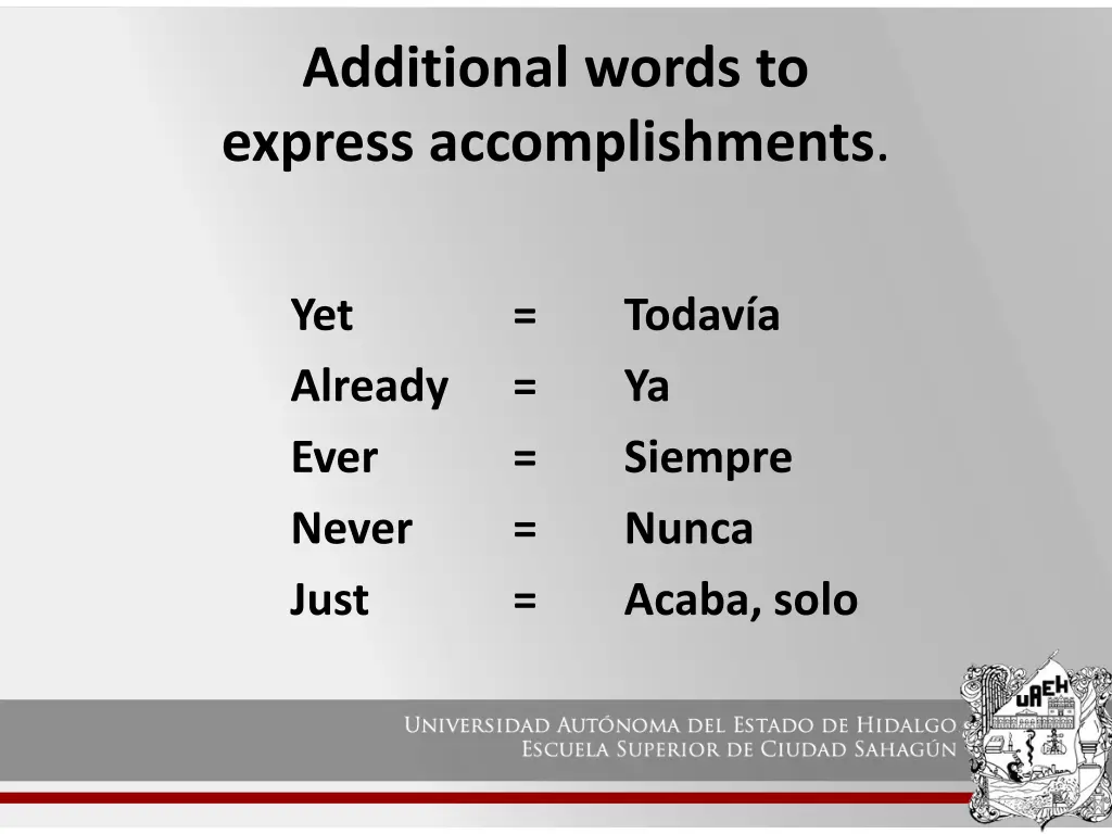 additional words to express accomplishments