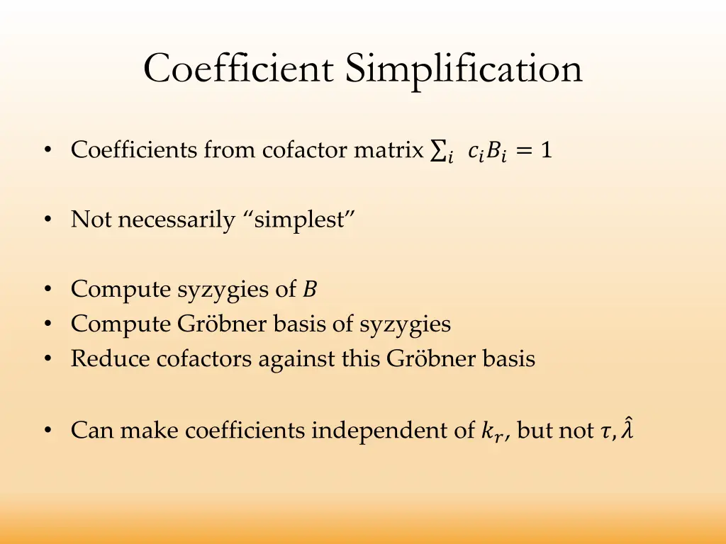 coefficient simplification