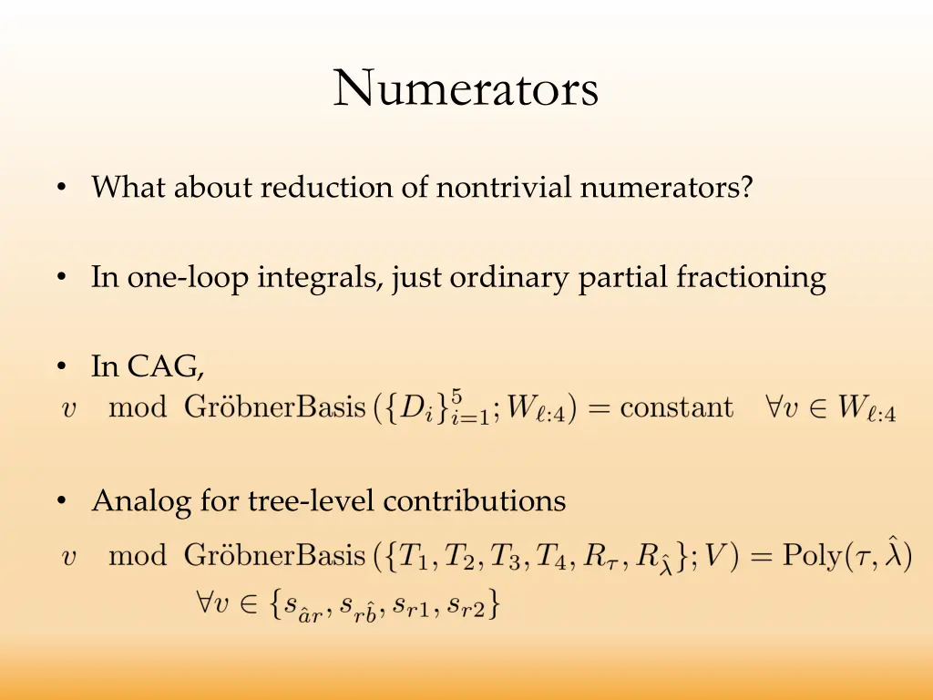 numerators