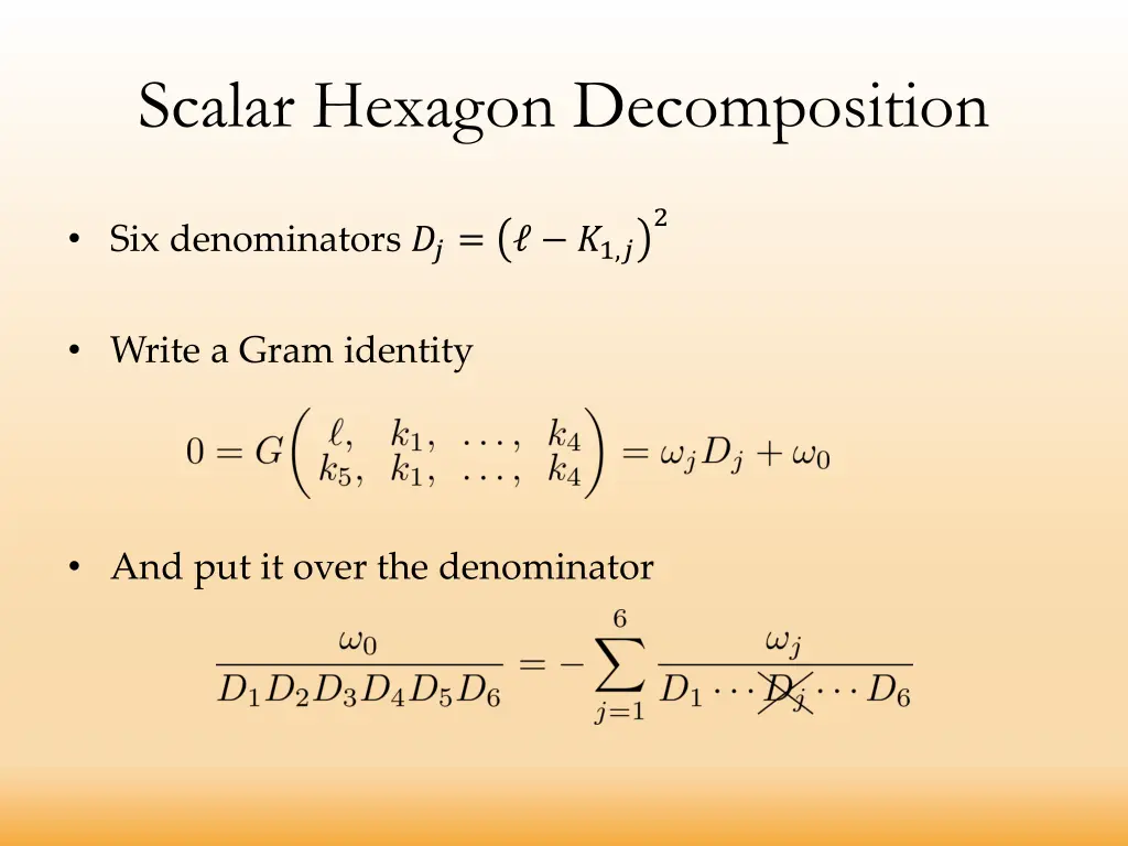 scalar hexagon decomposition