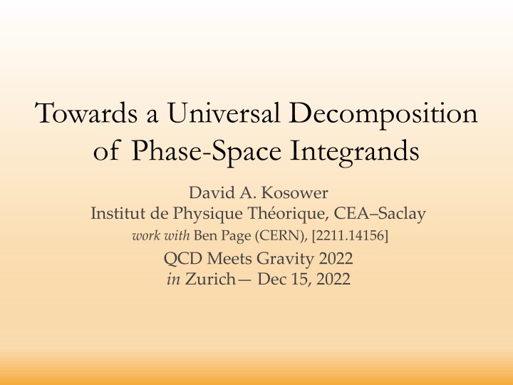 towards a universal decomposition of phase space