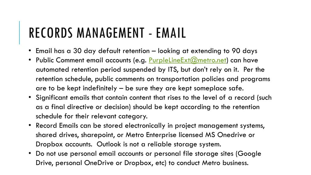 records management email