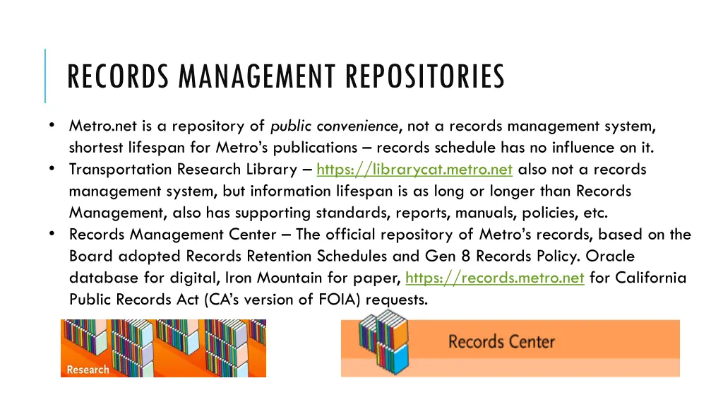 records management repositories