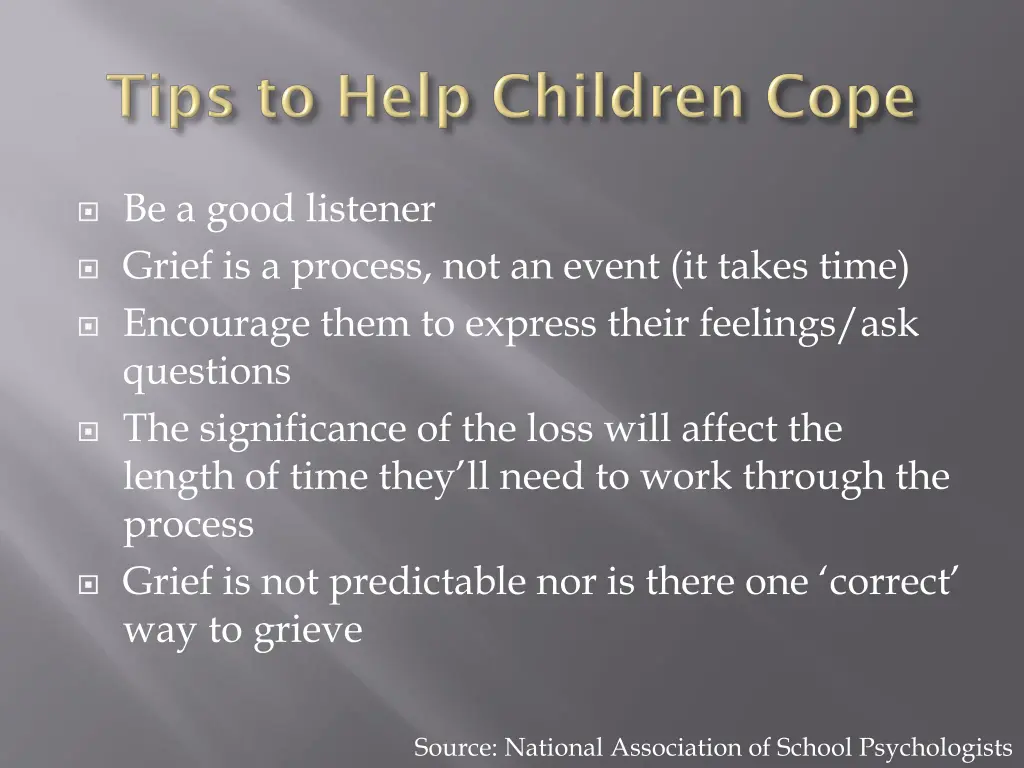 be a good listener grief is a process