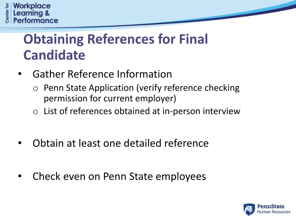 obtaining references for final candidate gather