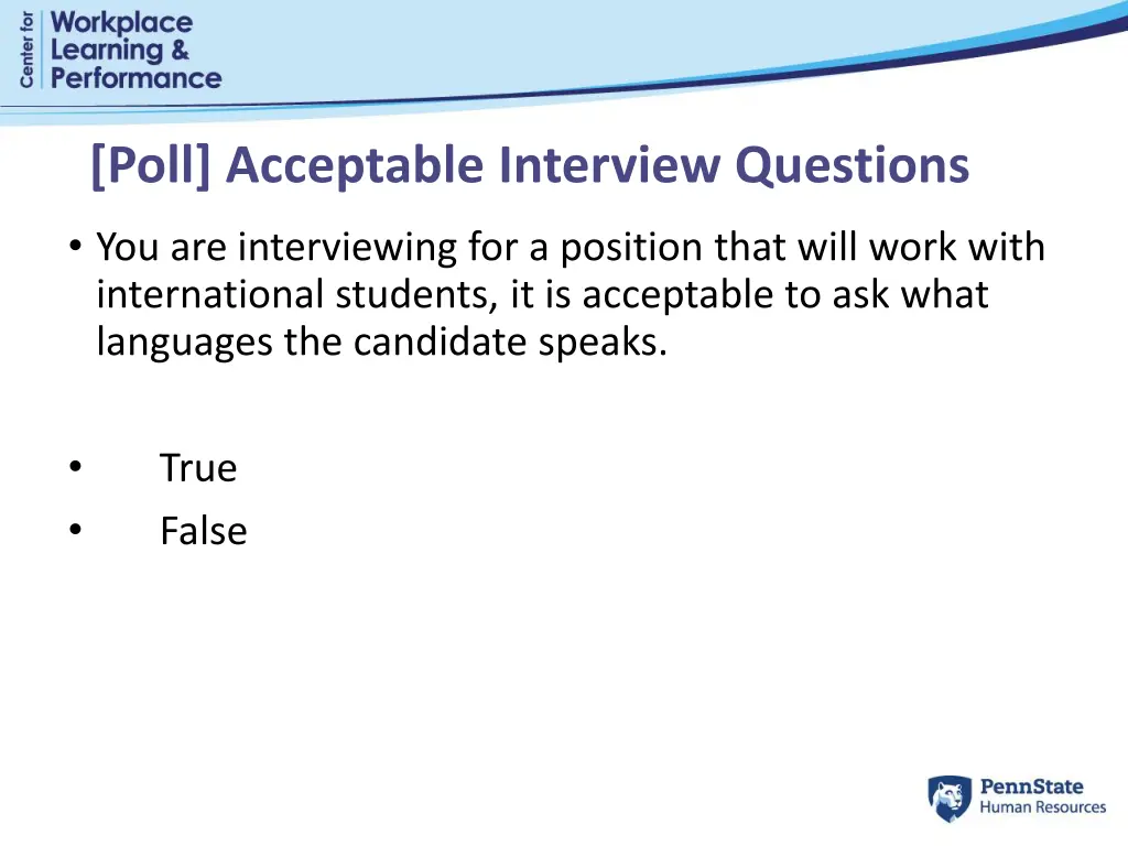 poll acceptable interview questions 1