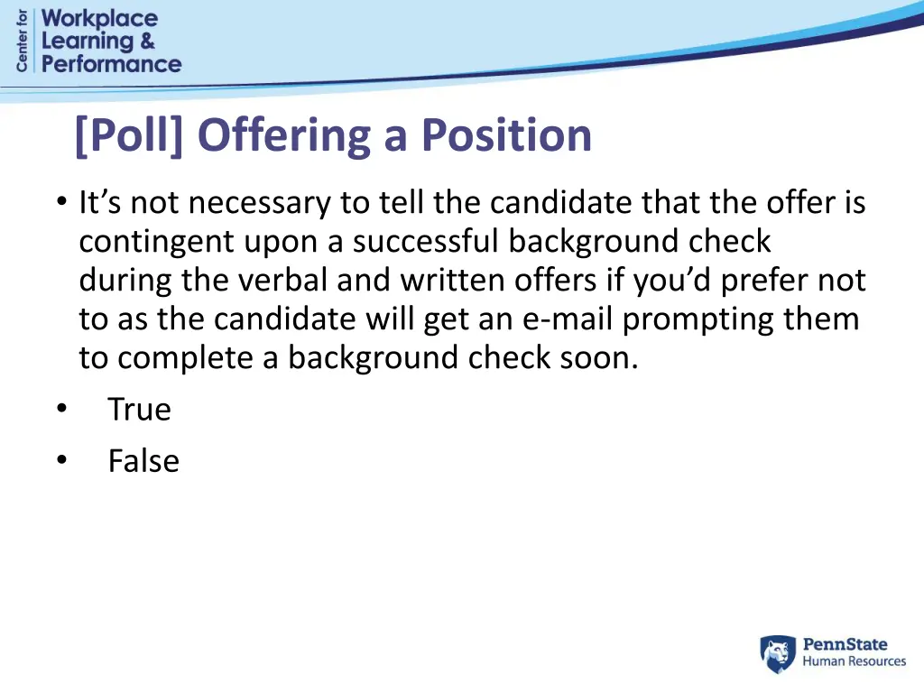 poll offering a position it s not necessary