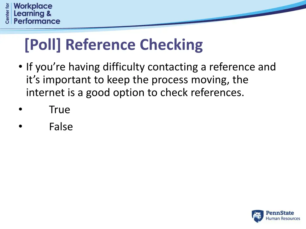 poll reference checking if you re having