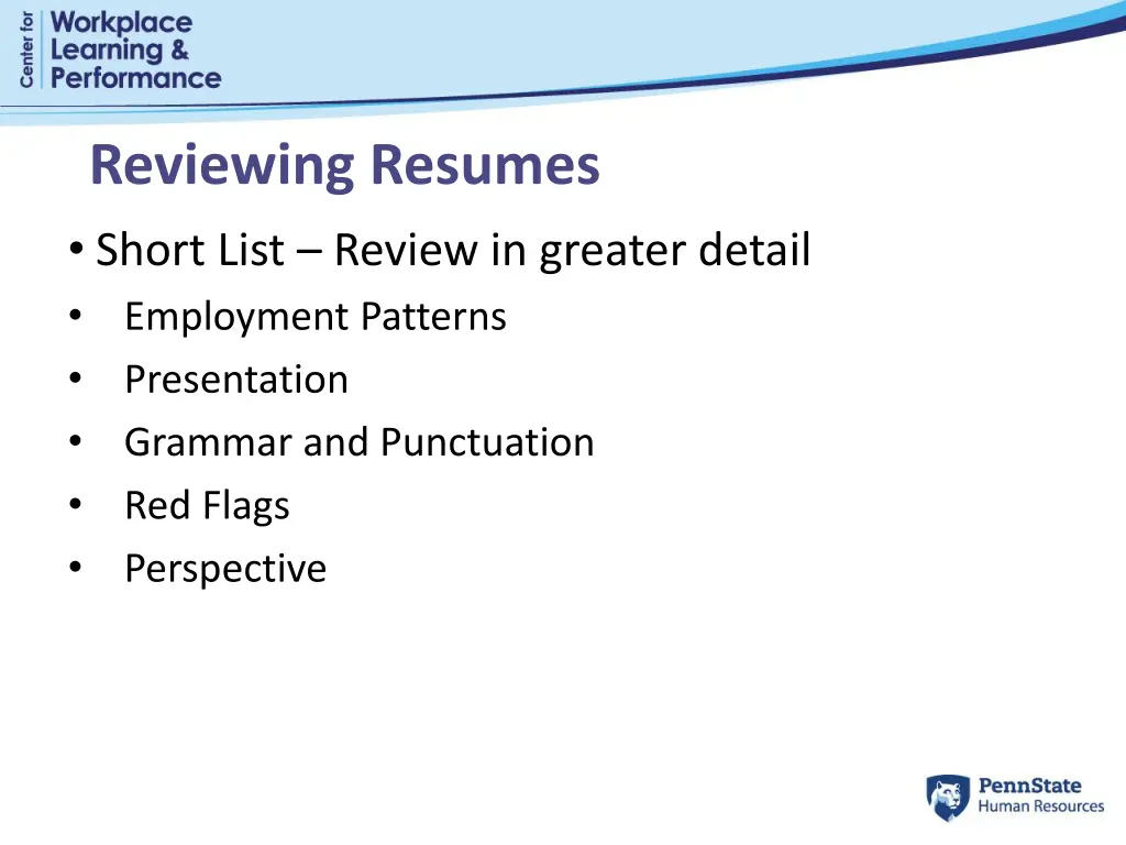 reviewing resumes short list review in greater