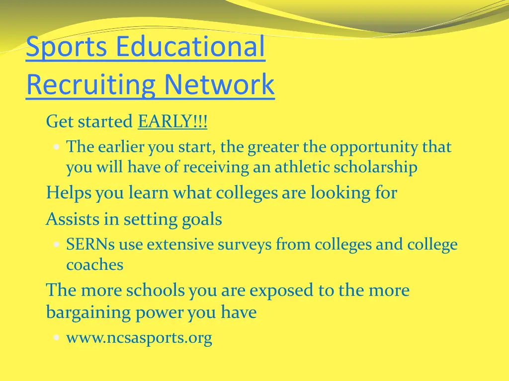 sports educational recruiting network