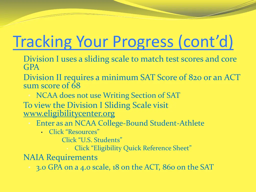 tracking your progress cont d division i uses